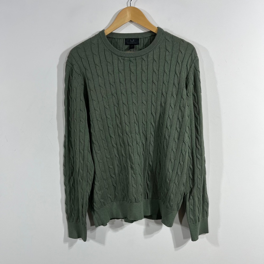 Magaschoni Fisherman Old Money Cable Knit Crew Neck Sweater Womens Medium Preppy